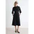 TRENDYOLMİLLA Dames Zwart Effen Midi Driekwart mouw Casual Blousejurk Jurken