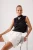 TRENDYOLMİLLA Dames Zwart Effen Mouwloos Regular fit Blouses
