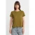 Dames Katoenen Ribbel Crewneck T-shirt