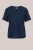WE Fashion – Dames jersey T-shirt met open structuur – Regular fit – Donkerblauw –