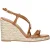 Stuart Weitzman Bruine Leren Wedge Sandalen
