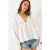 Textured V-hals Crop Blouse met Strik