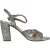 Miu Miu Kristalversierde Leren Sandalen in Zilveren Glitters