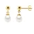 Bengelen oorbellen Gekweekte parels Zoetwater 6-7mm White Yellow Gold