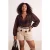 Trendyol Curve Dames Bruin Effen Lang Getailleerd Grote maten Blouses