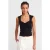Aangesloten Mouwloze Crop Blouse met Vierkante Hals