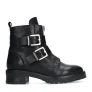 Sacha leren bikerboots zwart