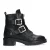 Sacha leren bikerboots zwart