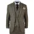 Heren 3-delig bruinbruin geruit tweed visgraat vintage klassiek pak