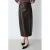 Grace & Mila imitatieleren midi rok – bruin