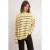 Gestreepte Crew Neck Relaxed Gebreide Pullover Sweater