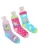 normani Sokken  aqua / groen / pastellila / pink
