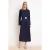 Trendyol Modest Dames Donkerblauw Effen Maxi Lang Casual A-lijn Modest Jurken