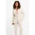 Morgan regular blazer met linnen met krijtstreep beige