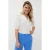 EsQualo Top Wide Rib Woven Sleeve Off White