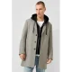 QS twill tussenjas met split, melée en wol – lichtgrijs