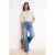 TRENDYOLMİLLA Dames Blauw Effen Wijde pijp Hoge taille Jeans
