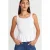 Getailleerde geribbelde mouwloze blouse met vierkante halslijn