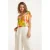 Smashed Lemon 25156 multicoloured bladprint top met v-hals |