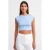 Dames Mouwloze Geribbelde Cropped T-shirt