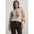 Pink Noir sweater met print – beige