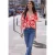 Street One Studio Dames Blouse met V-hals en bloemenpatroon in Rood