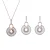 Orphelia ‘Frida’ Dames 925 Sterling Zilveren Set: Ketting + Oorbellen – Roze SET-7437