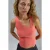 Aangesloten Asymmetrische Hals Ribbeltjes Mouwloze Gebreide Top
