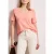 Street One Dames Basic Shirt met V-hals in effen kleur in Oranje