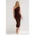 TRENDYOLMİLLA Dames Bruin Effen Midi Mouwloos Casual Bodycon Jurken