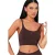 Missy Empire Geroleerde crop-top met twee dunne bandjes voor dames (Chocolade)