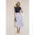 Motivi Striped Cotton Midi Skirt Light Blue