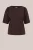 WE Fashion – Dames Jersey T-shirt met ruches – Curve – Regular fit – Donkerbruin – Viscose – Plus Size