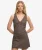 Geprinte Mini-jurk met Sweetheart Halslijn Brown