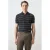Mango Man slim gestreepte polo met linnen donkerblauw