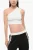 Geribbelde crop top met één schouder in wit