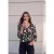Tuniek met lange mouwen, V-hals en print