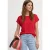 Street One Dames Shirt met ronde hals en losse schouders in Rood