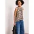 Street One Dames Top met ronde hals en zebraprint in Bruin