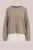 WE Fashion – Dames fijngebreide trui met kant van wolmix – Regular fit – Taupe –