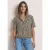 Street One Dames Overhemd met korte mouwen en print in Beige