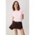 TRENDYOLMİLLA Dames Roze Effen Kort Regular fit T-shirts