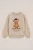 WE Fashion – Meisjes oversized sweater met print – Oversized – Beige – Katoen –