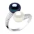 Ring YOU AND ME 2 zoetwaterparels 9-10 mm Wit en zwart Jewelry 925