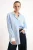 TRENDYOLMİLLA Dames Blauw Gestreept Lang Oversized Overhemden