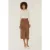 Faux leren midi rok met zakdetails