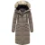 Marikoo dames winterjas – Schneesternchen, lang met capuchon & imitatiebontkraag