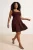 Trendyol Curve Dames Bruin Effen Kort / Mini Mouwloos Skater Grote maten Jurk