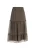 Dreimaster Maxi rok Dames olijf wol wit