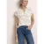 Street One Dames Blouse met hangende schouder en print in Beige